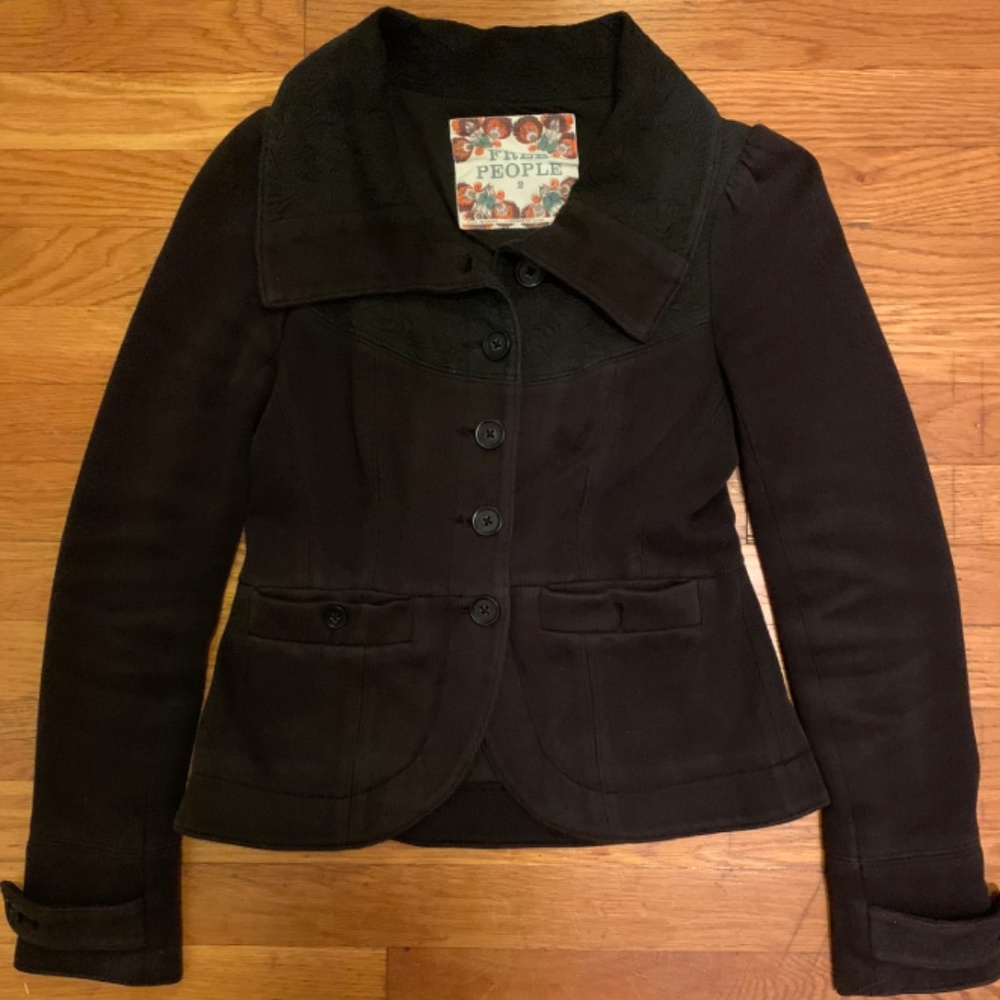 Free People Navy Blue Blazer